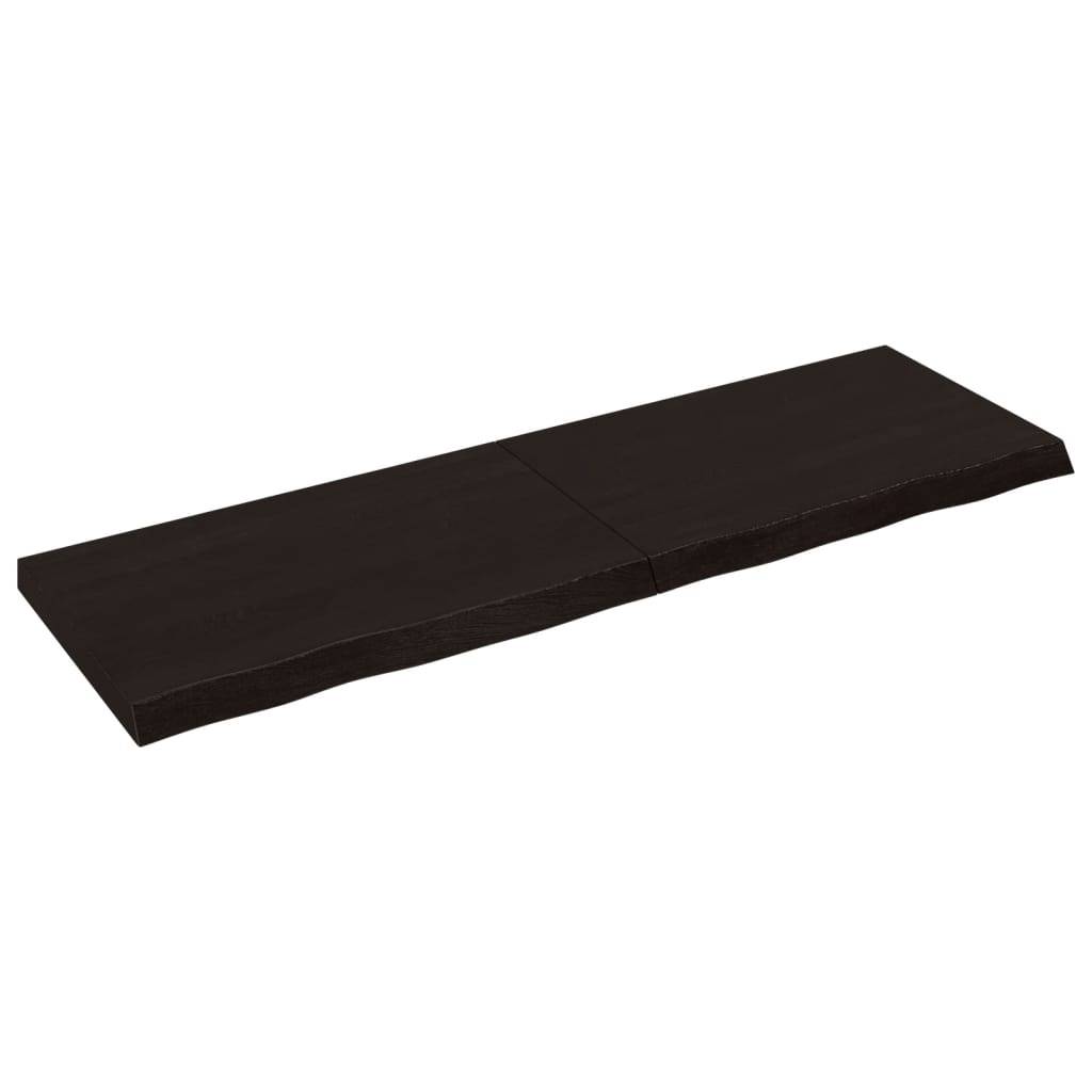 vidaXL Tischplatte Dunkelbraun 160x50x(2-6)cm Massivholz Eiche