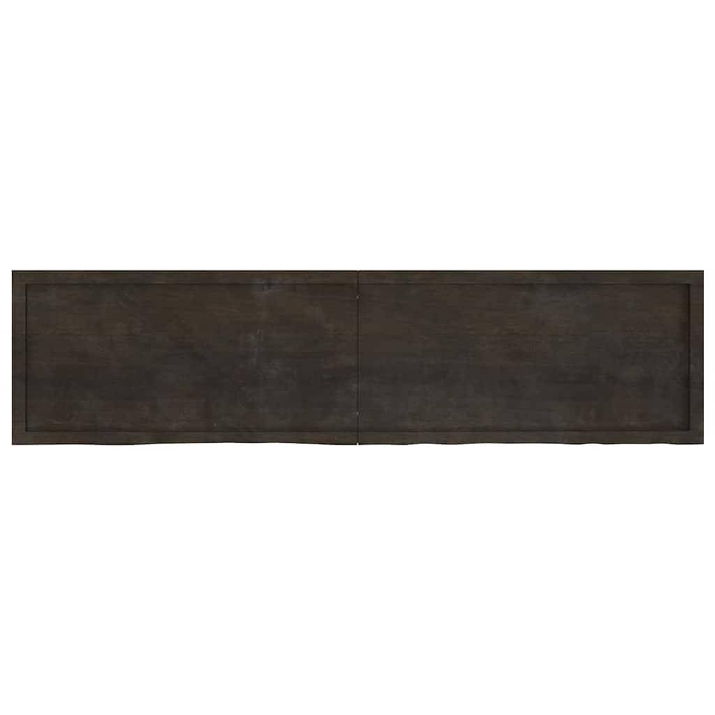 vidaXL Wandregal Dunkelbraun 200x50x(2-6)cm Massivholz Eiche Behandelt