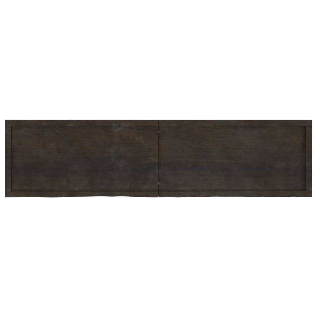 vidaXL Wandregal Dunkelbraun 200x50x(2-6)cm Massivholz Eiche Behandelt