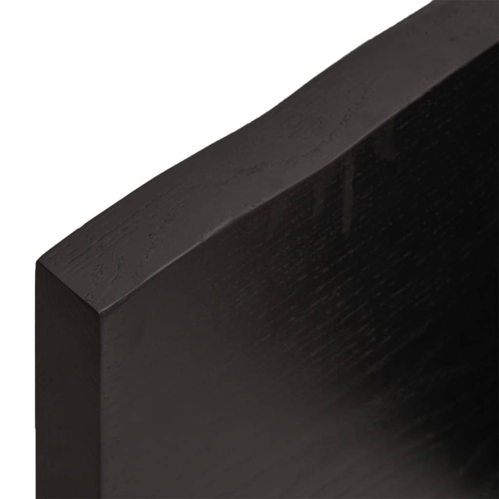 vidaXL Wandregal Dunkelbraun 160x60x(2-4)cm Massivholz Eiche Behandelt