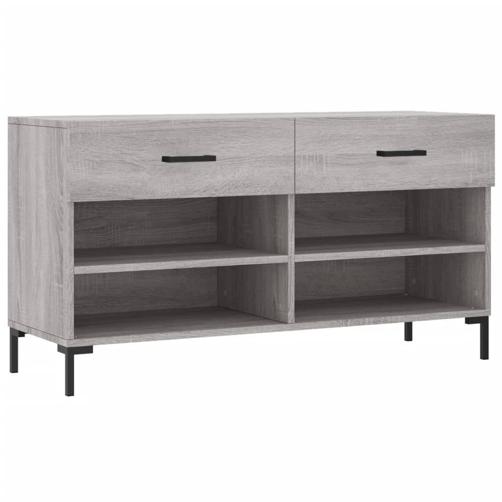 vidaXL Schuhbank Grau Sonoma 102x35x55 cm Holzwerkstoff