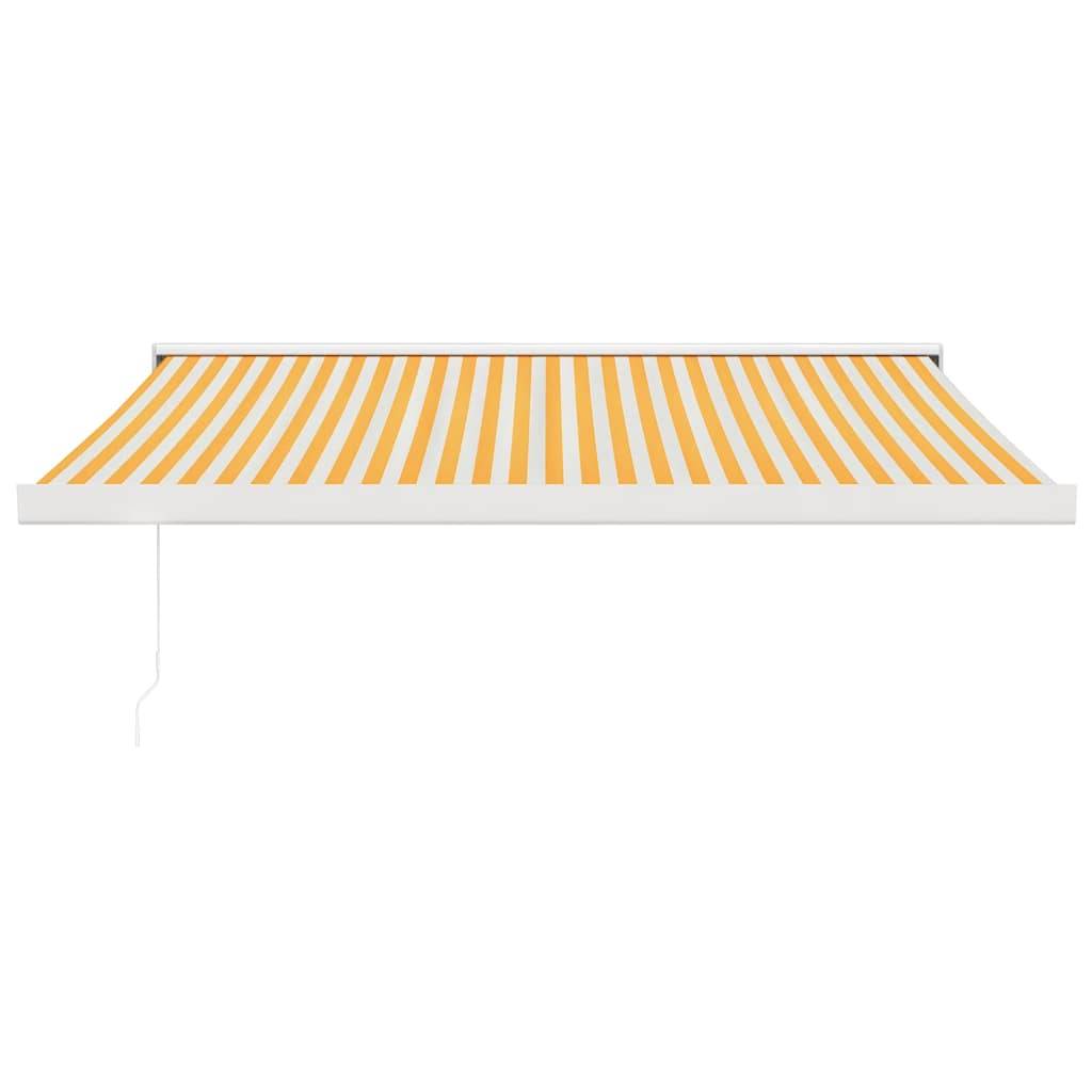 vidaXL Markise Einziehbar Gelb und Weiß 3x2,5 m Stoff und Aluminium