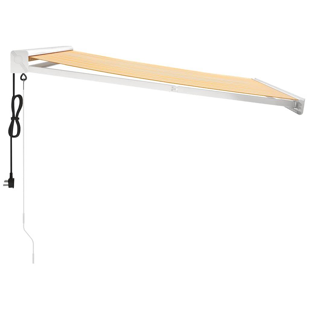 vidaXL Markise Einziehbar Gelb und Weiß 3x2,5 m Stoff und Aluminium