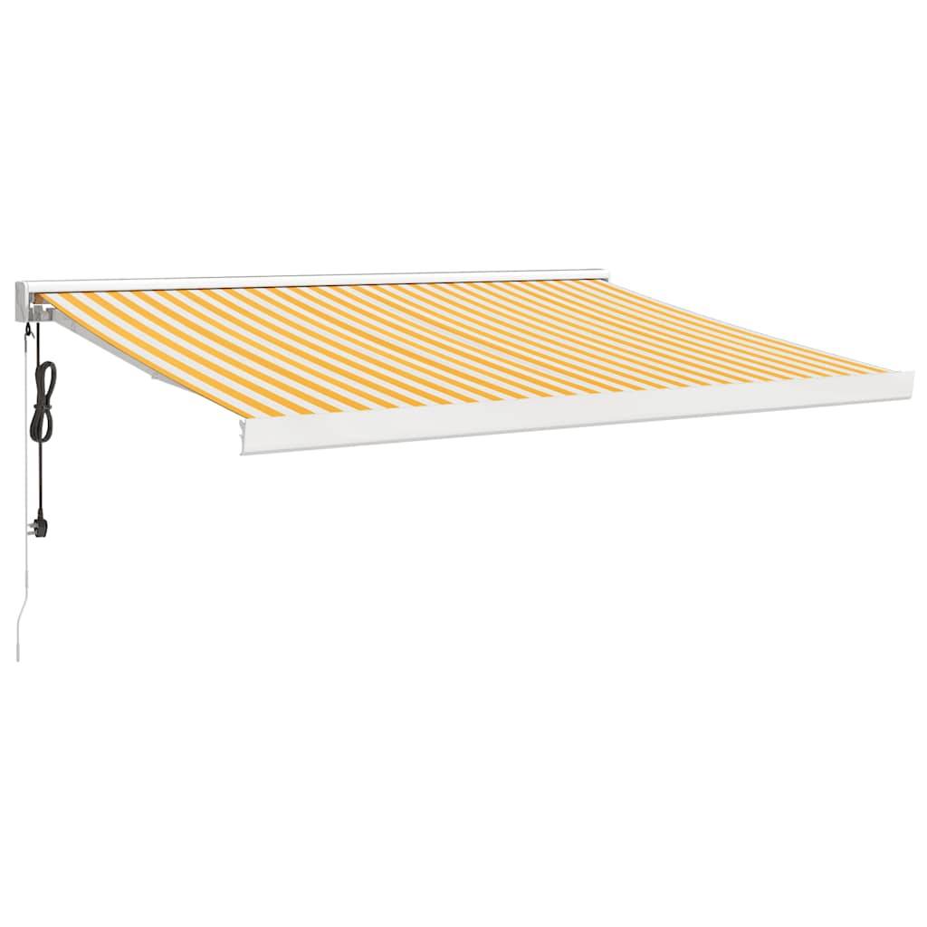 vidaXL Markise Einziehbar Gelb und Weiß 3,5x2,5 m Stoff und Aluminium