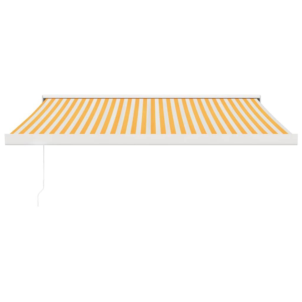 vidaXL Markise Einziehbar Gelb und Weiß 3,5x2,5 m Stoff und Aluminium