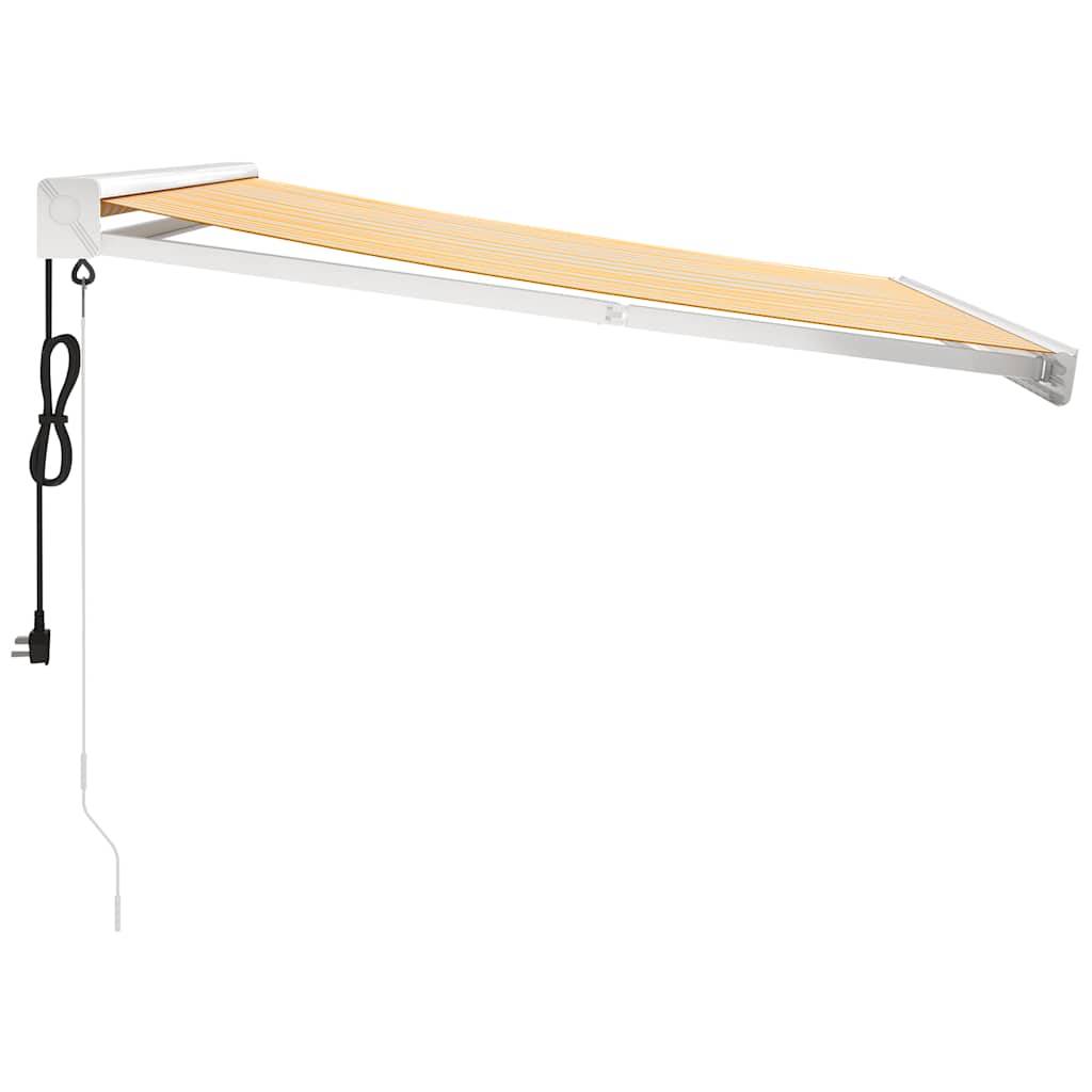 vidaXL Markise Einziehbar Gelb und Weiß 3,5x2,5 m Stoff und Aluminium