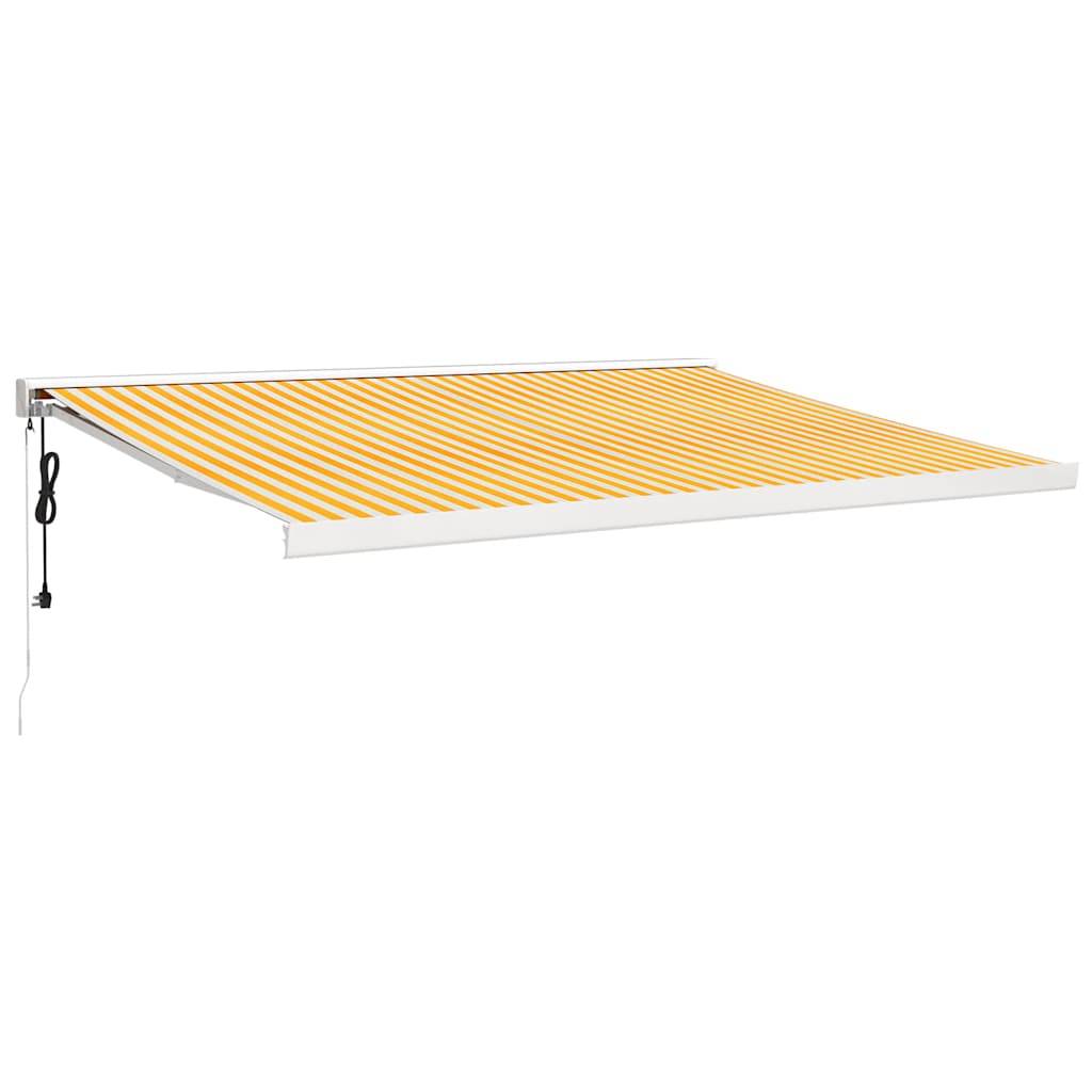 vidaXL Markise Einziehbar Gelb und Weiß 4,5x3 m Stoff und Aluminium