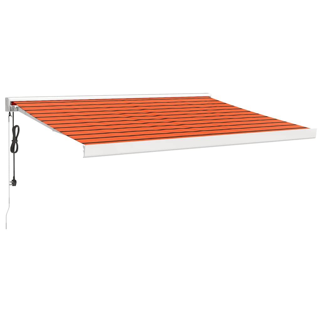 vidaXL Markise Einziehbar Orange und Braun 3,5x2,5 m Stoff & Aluminium