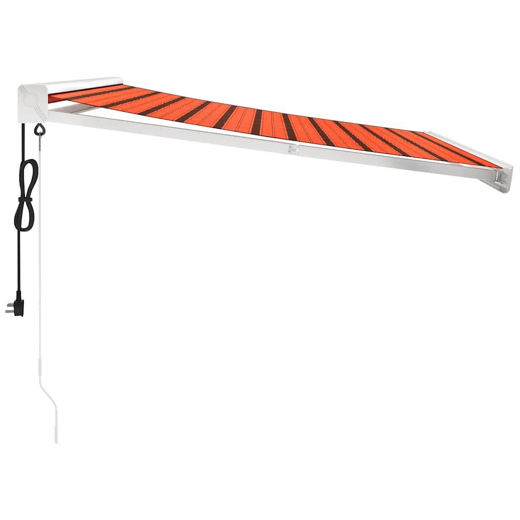 vidaXL Markise Einziehbar Orange und Braun 3,5x2,5 m Stoff & Aluminium