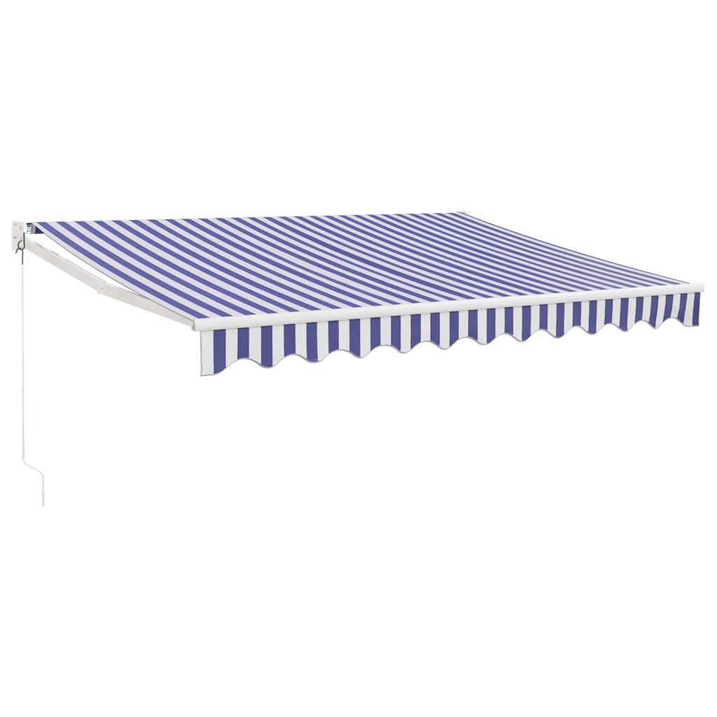 vidaXL Markise Einziehbar Blau und Weiß 3x2,5 m Stoff und Aluminium