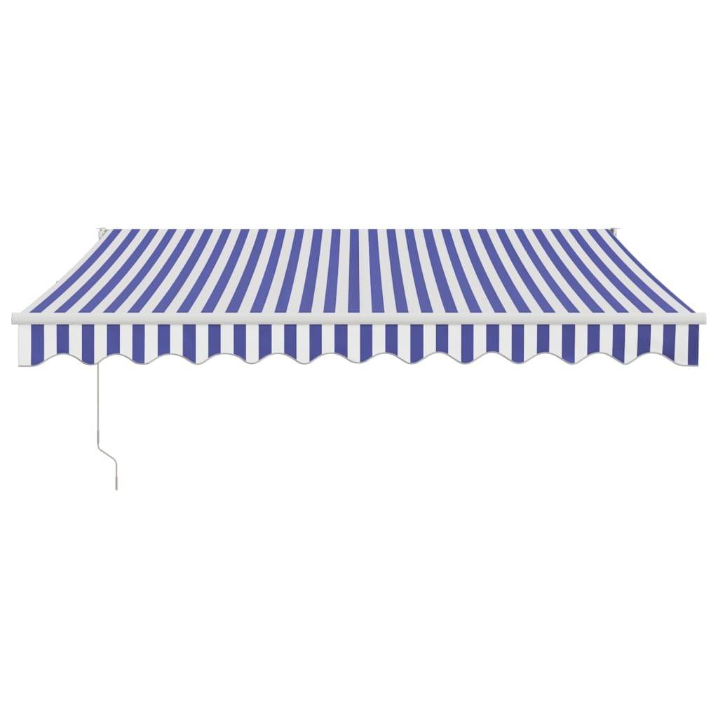 vidaXL Markise Einziehbar Blau und Weiß 3x2,5 m Stoff und Aluminium