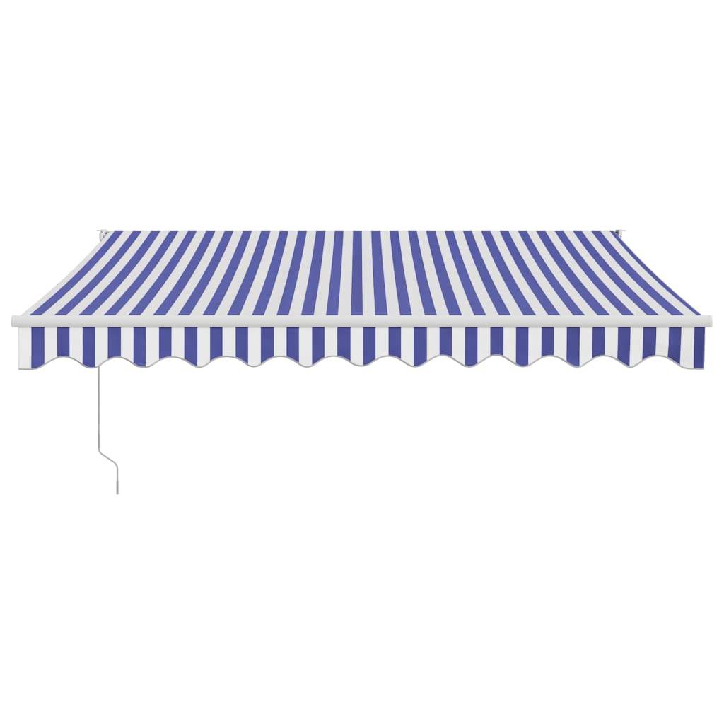 vidaXL Markise Einziehbar Blau und Weiß 3,5x2,5 m Stoff und Aluminium