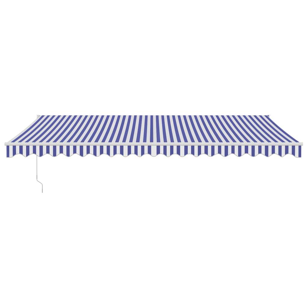 vidaXL Markise Einziehbar Blau und Weiß 5x3 m Stoff und Aluminium