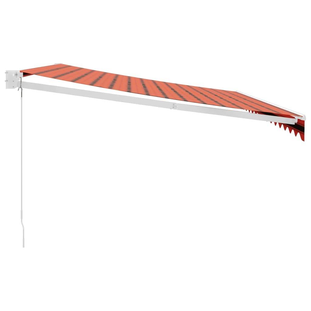 vidaXL Markise Einziehbar Orange und Braun 4x3 m Stoff und Aluminium
