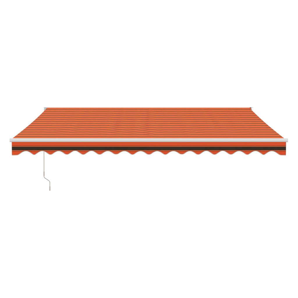 vidaXL Markise Einziehbar Orange und Braun 4x3 m Stoff und Aluminium