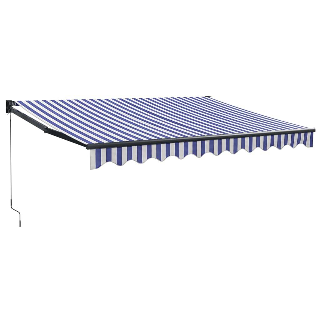 vidaXL Markise Einziehbar Blau und Weiß 3x2,5 m Stoff und Aluminium
