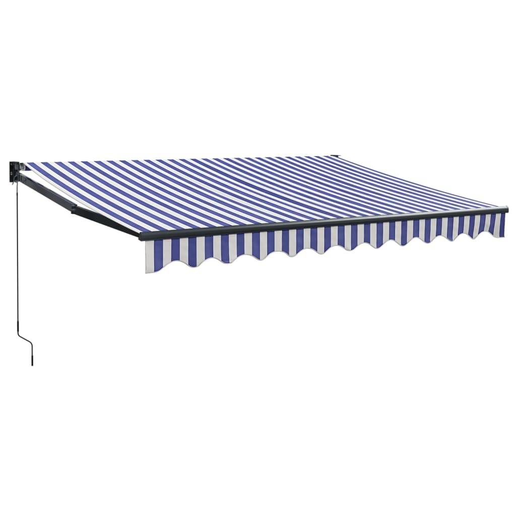 vidaXL Markise Einziehbar Blau und Weiß 3,5x2,5 m Stoff und Aluminium