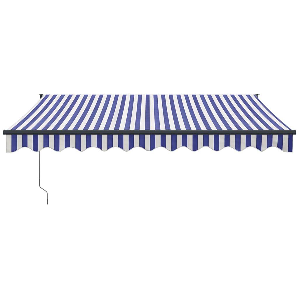 vidaXL Markise Einziehbar Blau und Weiß 3,5x2,5 m Stoff und Aluminium