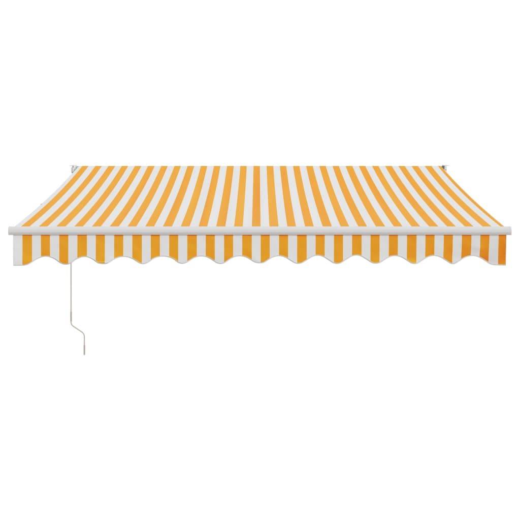 vidaXL Markise Einziehbar Gelb und Weiß 3x2,5 m Stoff und Aluminium