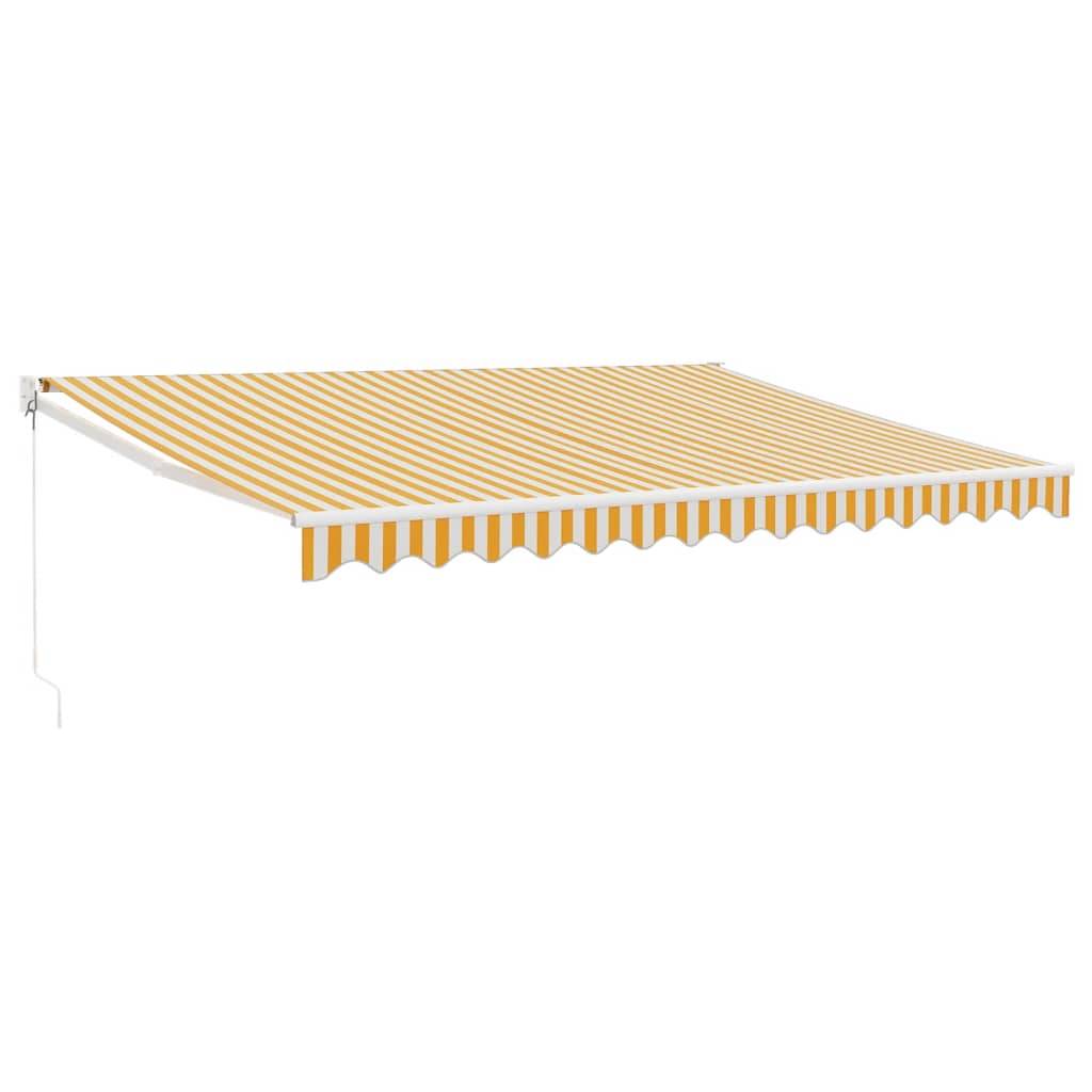 vidaXL Markise Einziehbar Gelb und Weiß 4,5x3 m Stoff und Aluminium