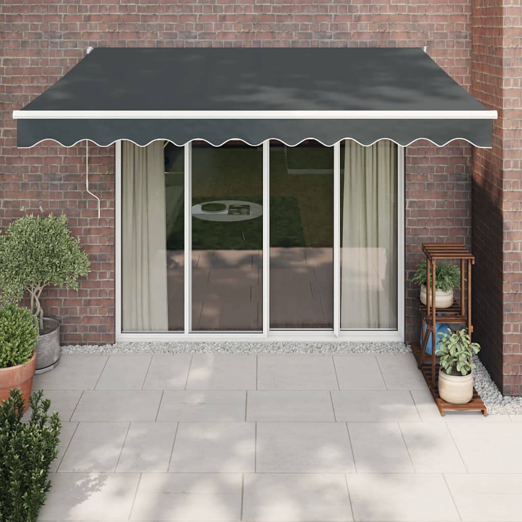 vidaXL Markise Einziehbar Anthrazit 3x2,5 m Stoff und Aluminium