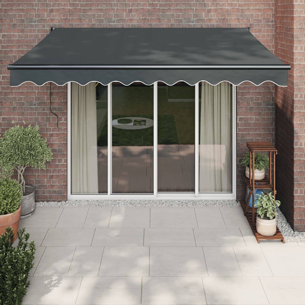 vidaXL Markise Einziehbar Anthrazit 3,5x2,5 m Stoff und Aluminium
