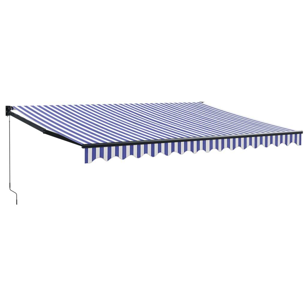 vidaXL Markise Einziehbar Blau und Weiß 4,5x3 m Stoff und Aluminium