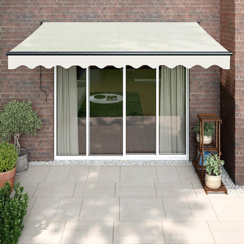 vidaXL Markise Einziehbar Creme 3x2,5 m Stoff und Aluminium