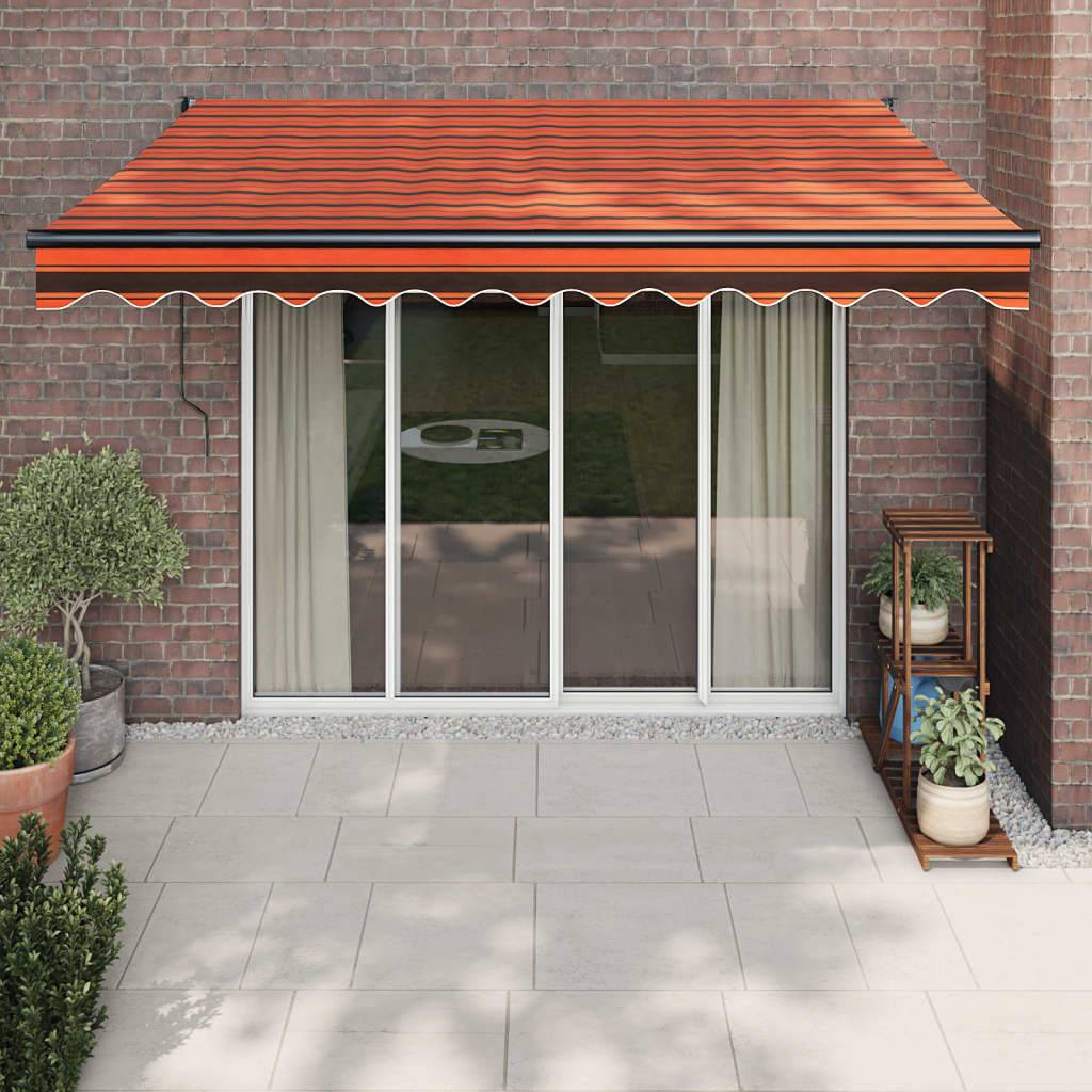 vidaXL Markise Einziehbar Orange und Braun 3x2,5 m Stoff und Aluminium