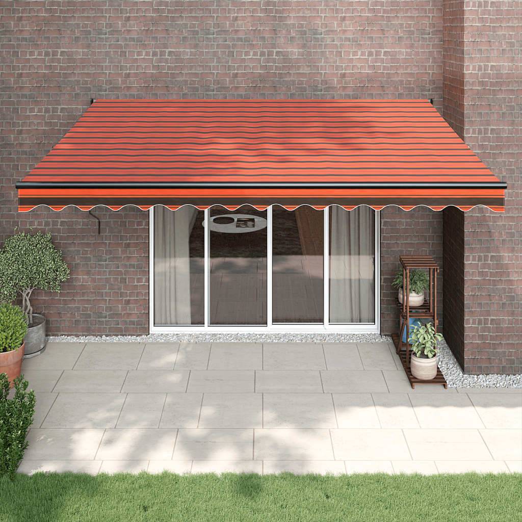 vidaXL Elektrische Markise mit Kurbel Orange und Braun 4x3 m