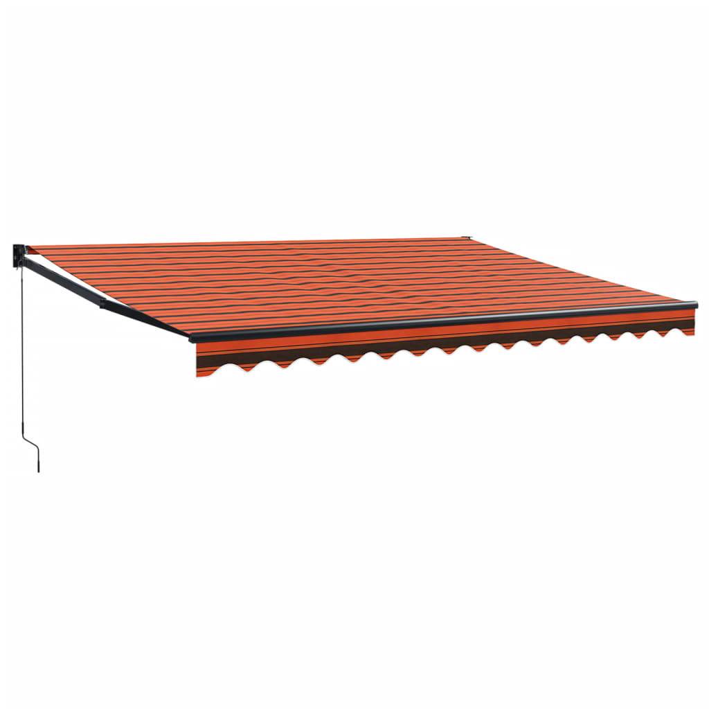 vidaXL Markise Einziehbar Orange und Braun 4,5x3 m Stoff und Aluminium