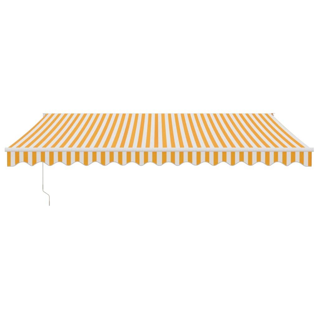 vidaXL Markise Einziehbar Gelb und Weiß 4,5x3 m Stoff und Aluminium