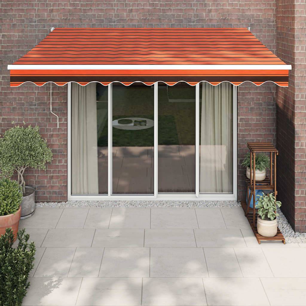vidaXL Elektrische Markise mit Kurbel Orange und Braun 3,5x2,5 m