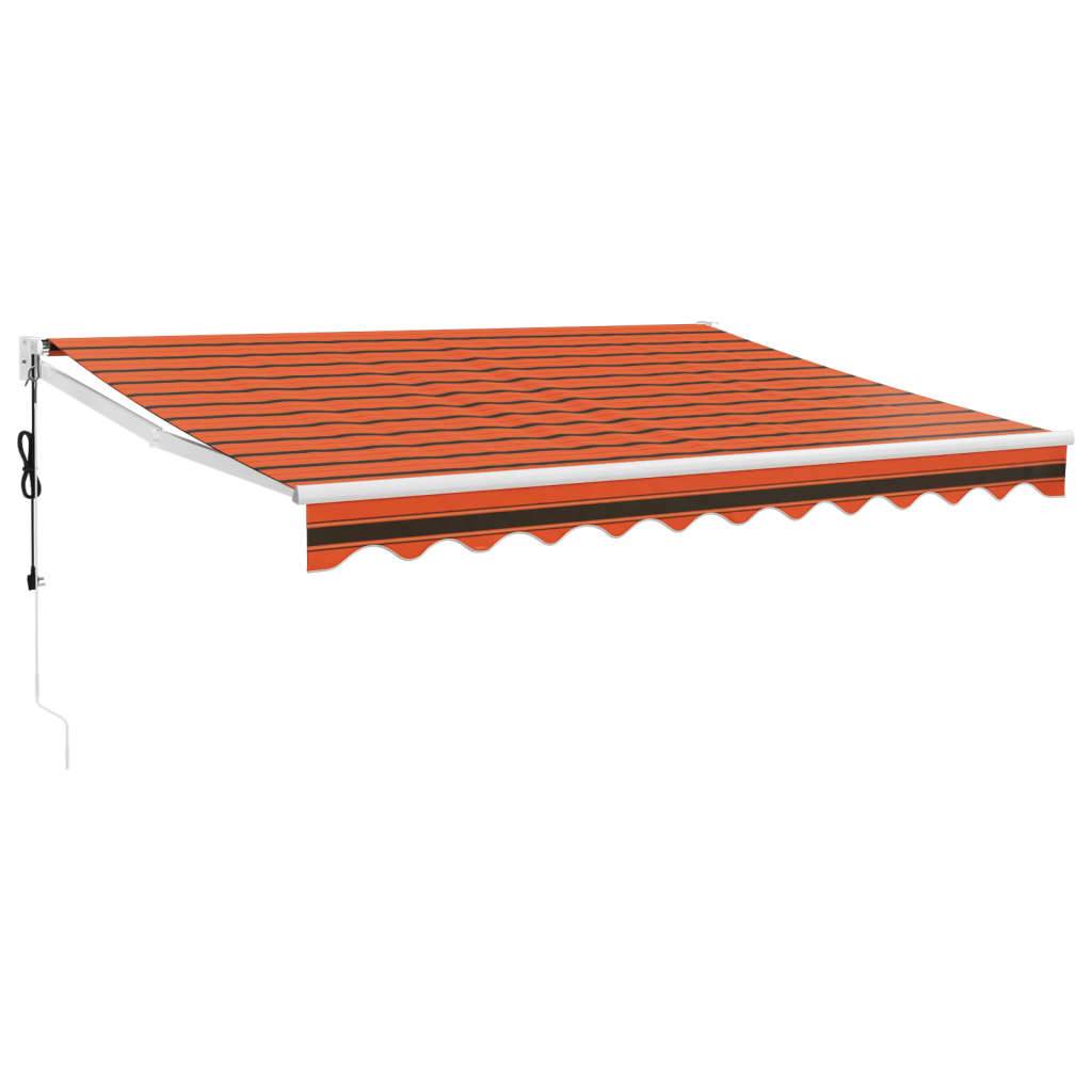 vidaXL Elektrische Markise mit Kurbel Orange und Braun 3,5x2,5 m