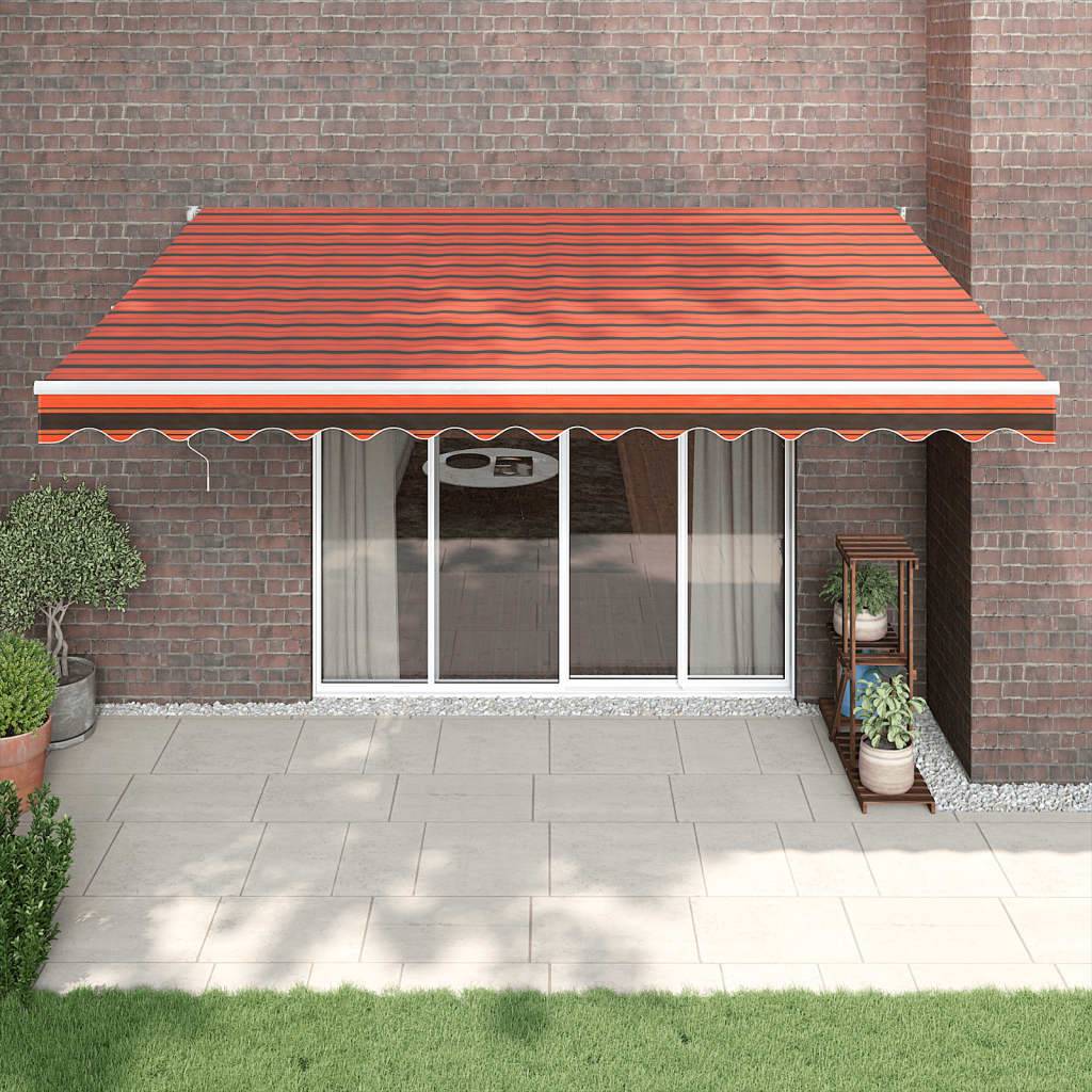 vidaXL Markise Einziehbar Orange und Braun 4x3 m Stoff und Aluminium