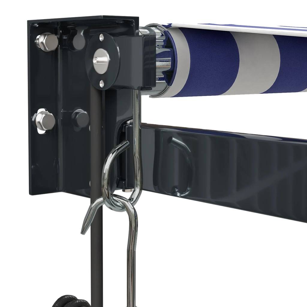 vidaXL Elektrische Markise mit Kurbel Blau und Weiß 5x3 m