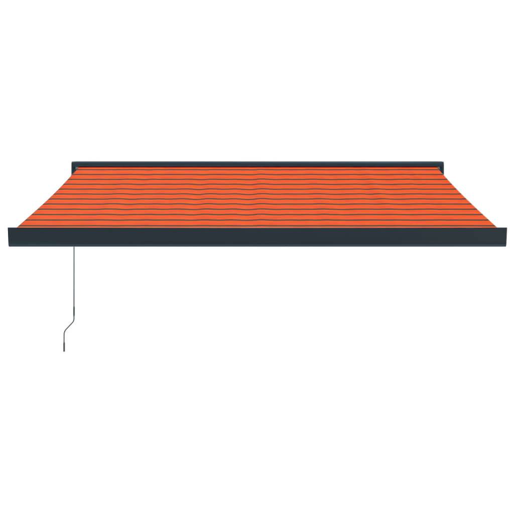 vidaXL Markise Einziehbar Orange und Braun 3,5x2,5 m Stoff & Aluminium