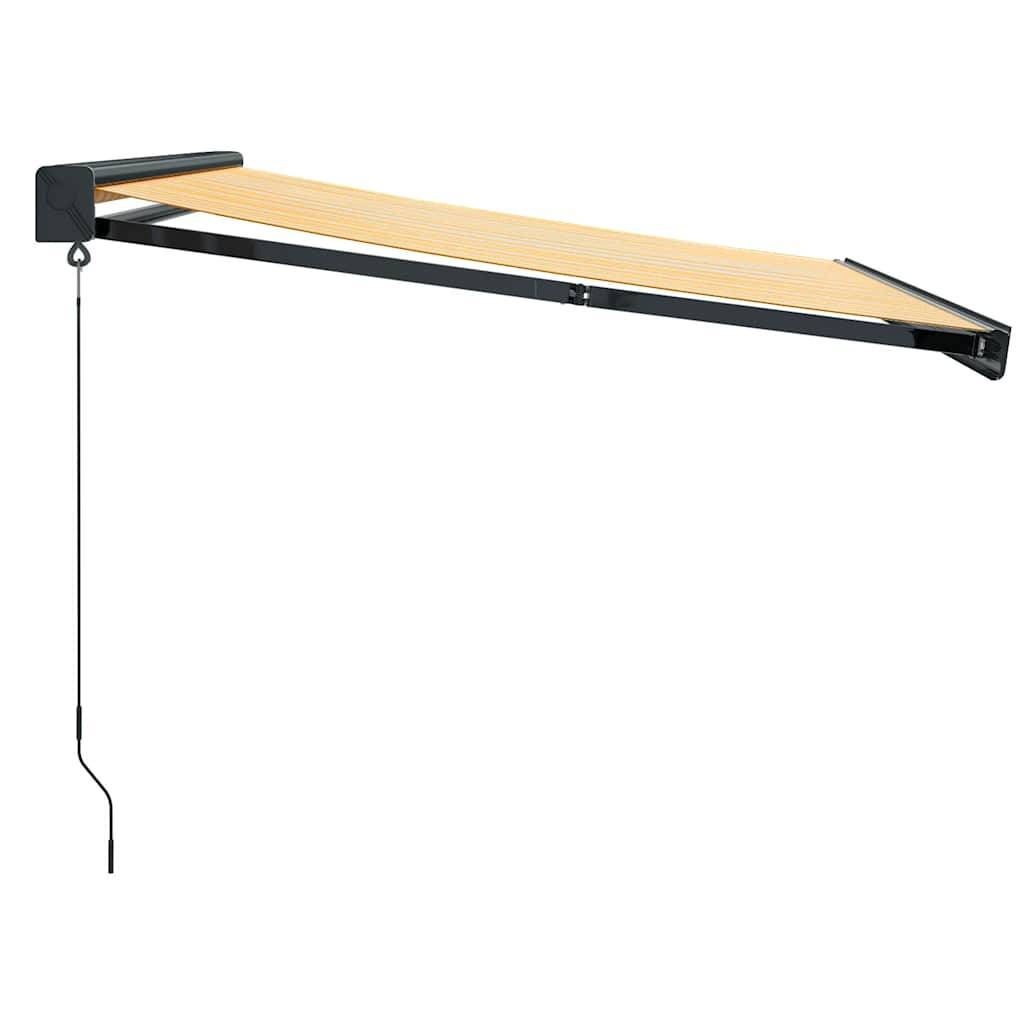 vidaXL Markise Einziehbar Gelb und Weiß 3x2,5 m Stoff und Aluminium