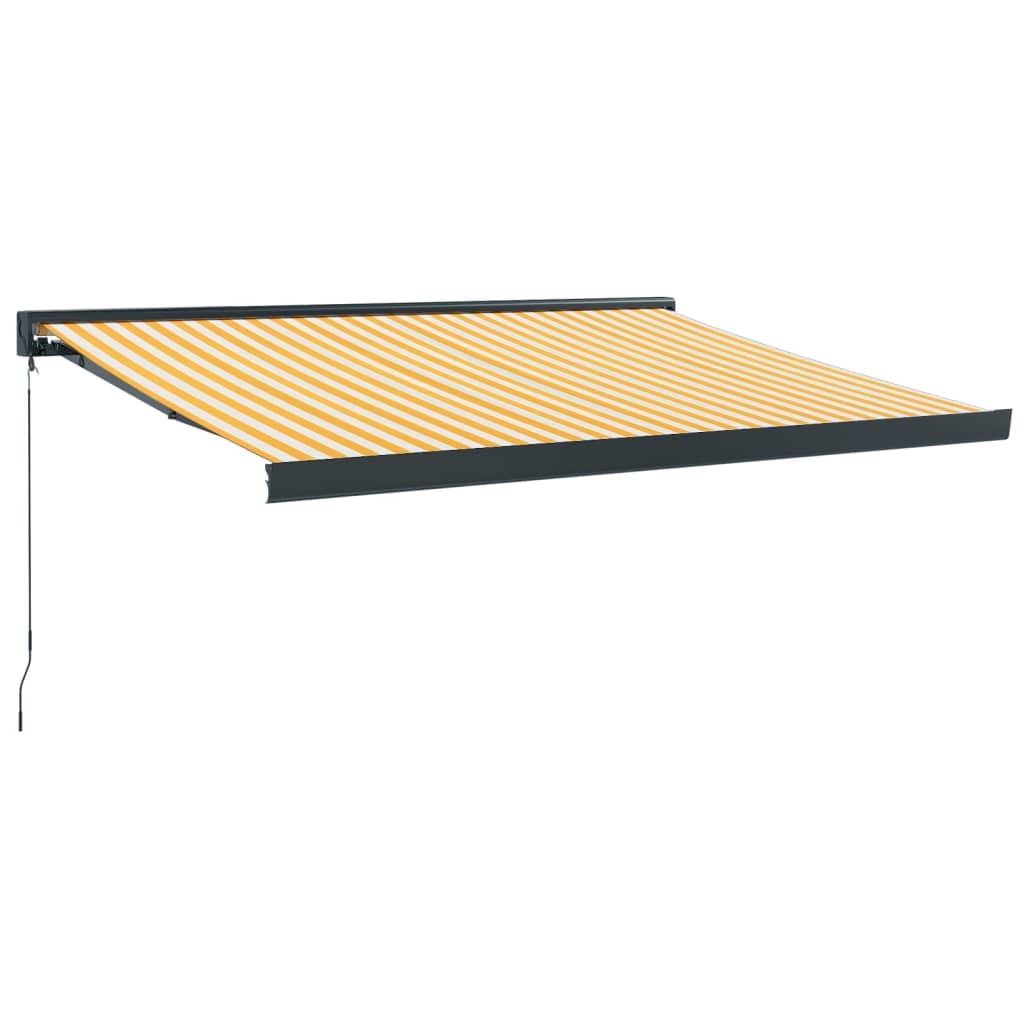 vidaXL Markise Einziehbar Gelb und Weiß 3,5x2,5 m Stoff und Aluminium