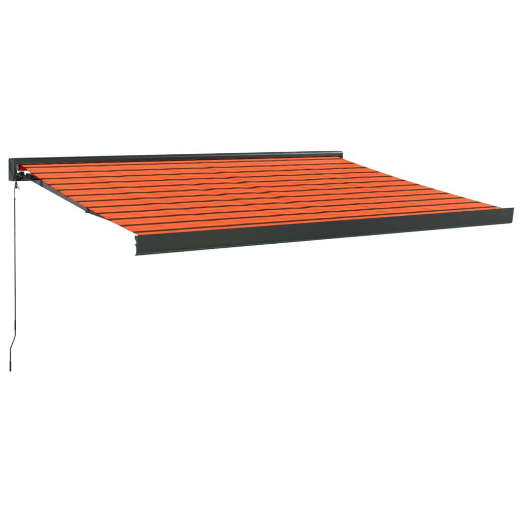 vidaXL Markise Einziehbar Orange und Braun 3x2,5 m Stoff und Aluminium