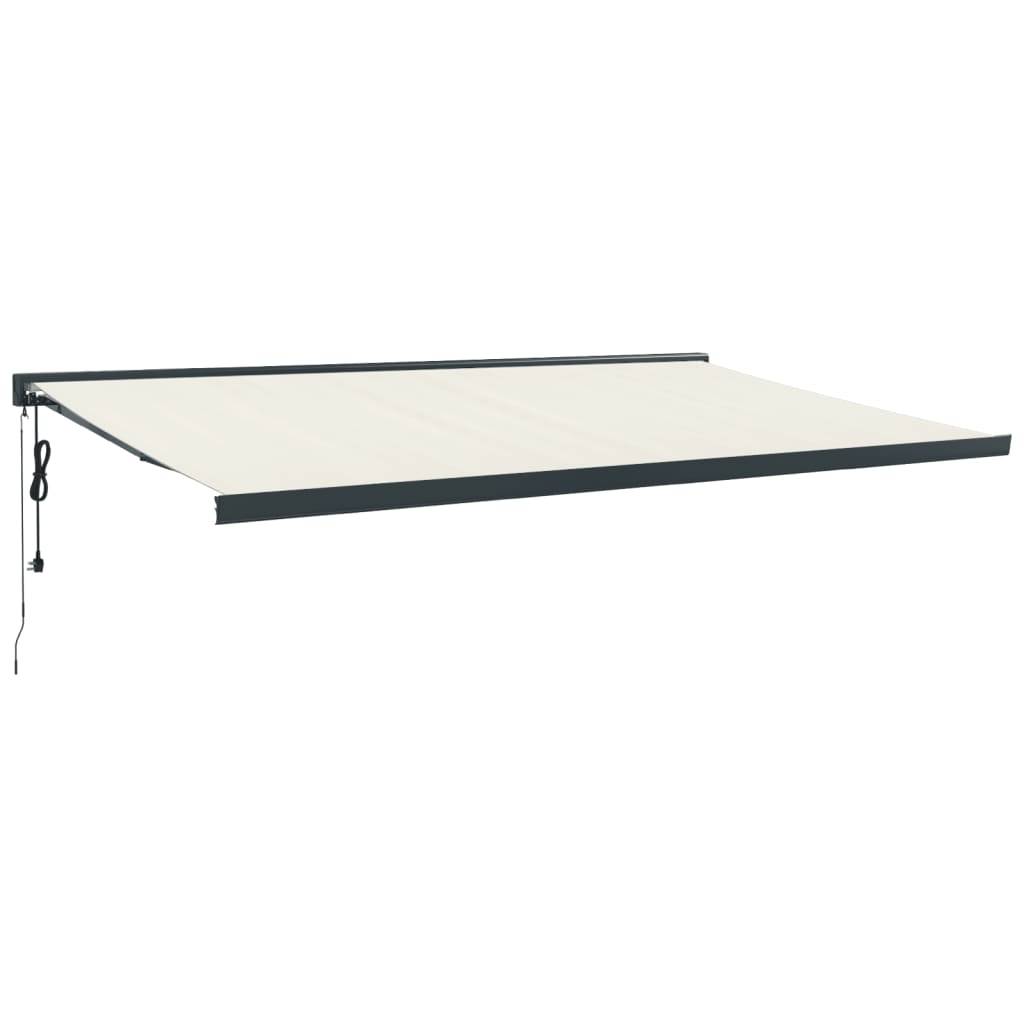 vidaXL Markise Einziehbar Creme 5x3 m Stoff und Aluminium
