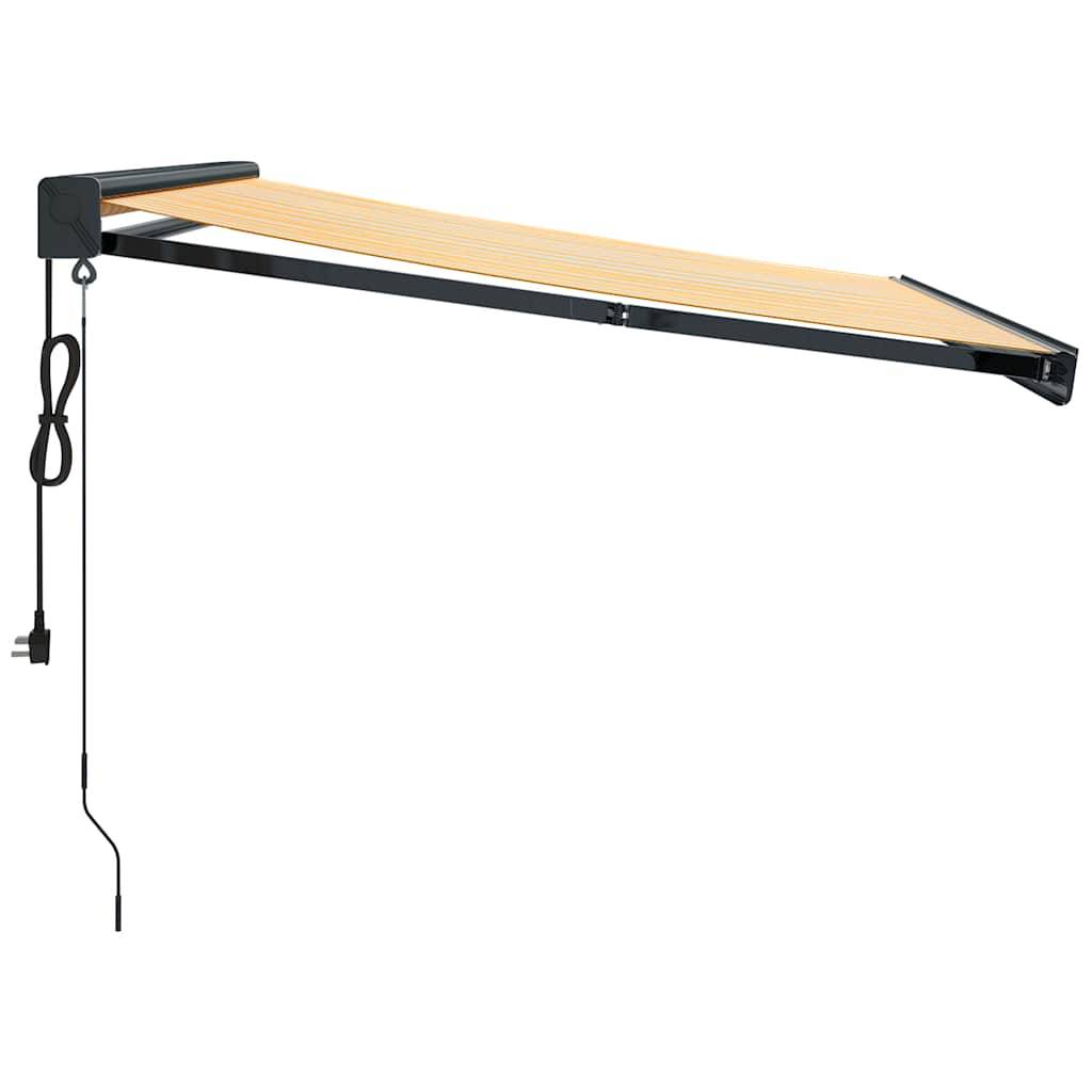 vidaXL Markise Einziehbar Gelb und Weiß 3,5x2,5 m Stoff und Aluminium