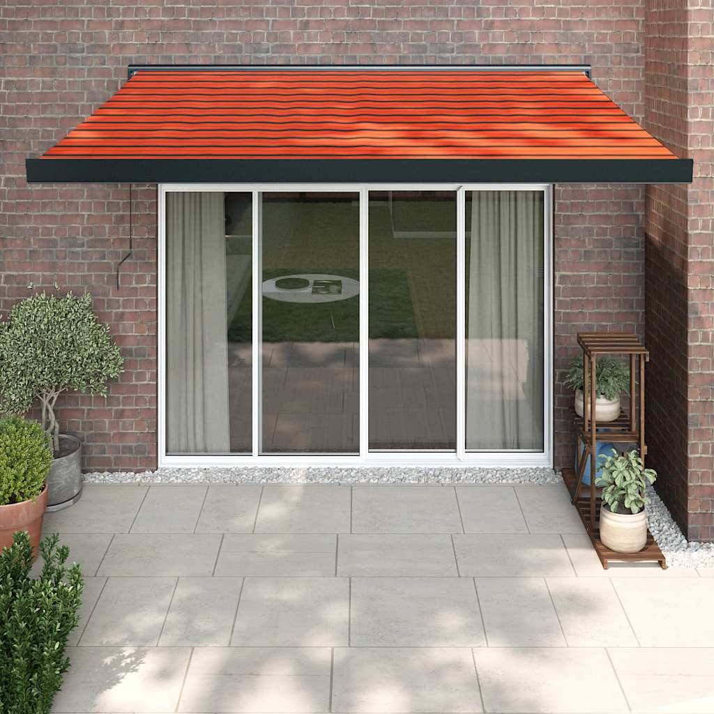 vidaXL Markise Einziehbar Orange und Braun 3,5x2,5 m Stoff & Aluminium