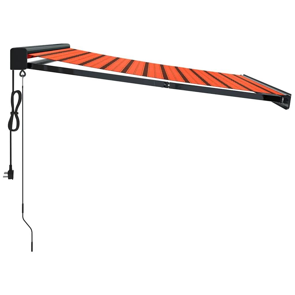 vidaXL Markise Einziehbar Orange und Braun 3,5x2,5 m Stoff & Aluminium