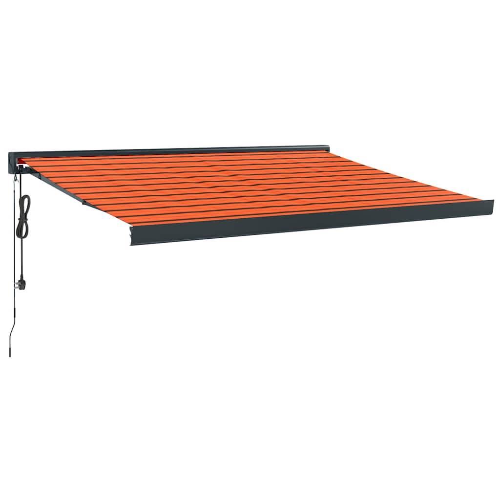 vidaXL Markise Einziehbar Orange und Braun 3,5x2,5 m Stoff & Aluminium