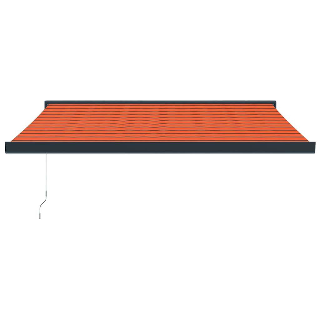 vidaXL Markise Einziehbar Orange und Braun 3,5x2,5 m Stoff & Aluminium