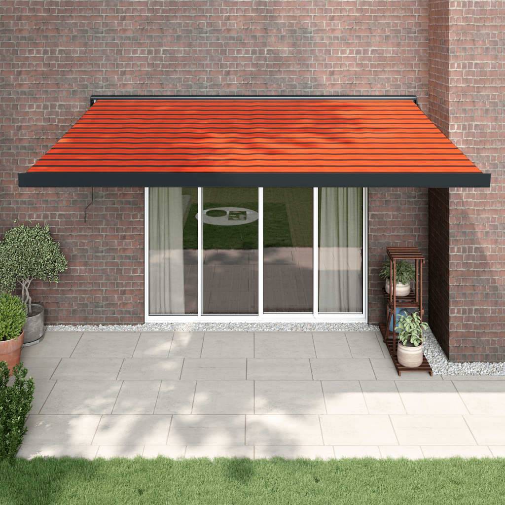 vidaXL Markise Einziehbar Orange und Braun 4x3 m Stoff & Aluminium