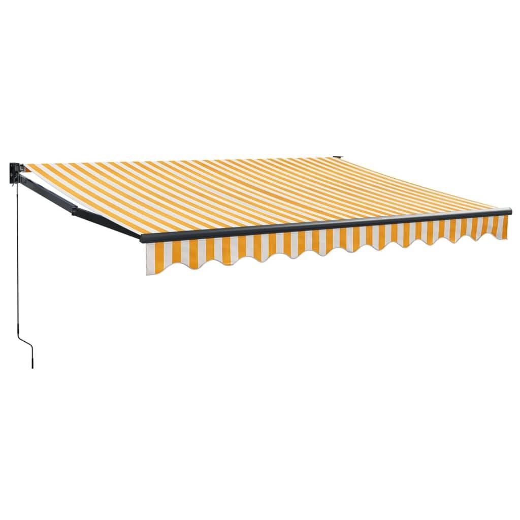 vidaXL Markise Einziehbar Gelb und Weiß 3,5x2,5 m Stoff und Aluminium