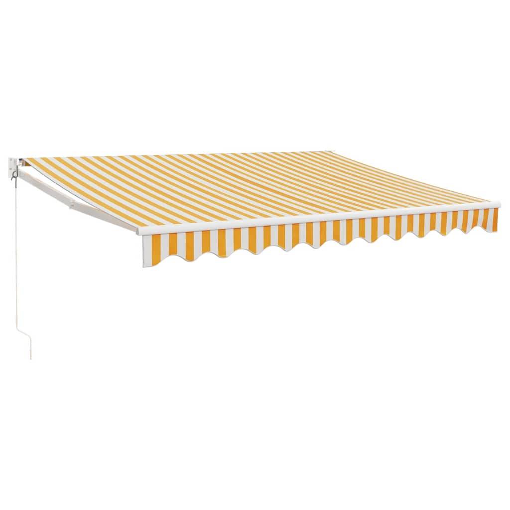 vidaXL Markise Einziehbar Gelb und Weiß 3,5x2,5 m Stoff und Aluminium