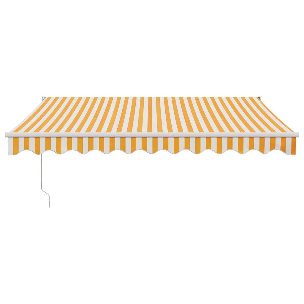 vidaXL Markise Einziehbar Gelb und Weiß 3,5x2,5 m Stoff und Aluminium